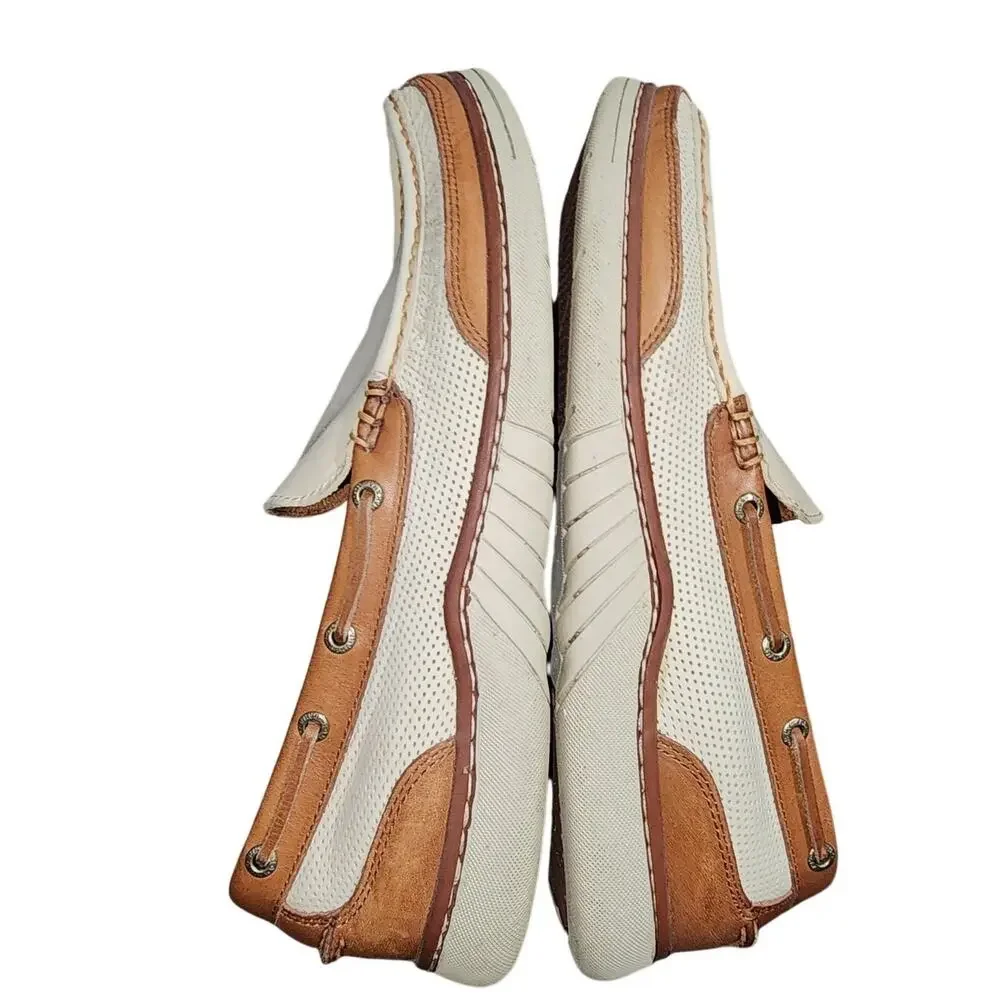 Tommy Bahama Ships Ahoy Slip On nautical Coastal 02-oyster Leather Shoes 11.5M